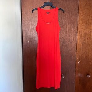 wild fable Red Ribbed Midi Tank Dress